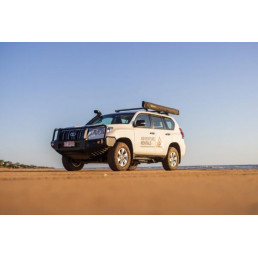 Toyota Prado Landcruiser GXL. Includes:
Limited kilometres
Free additional driver (aged 25+)
24-hour Roadside Assist
50L car fridge
Table and 2 chairs
180° ECO Side Shade Awning, ropes & pegs
150L Fuel Tank
1 spare tyre & 4WD Recovery kit
Under bonnet air compressor
Fire extinguisher
First aid kit
